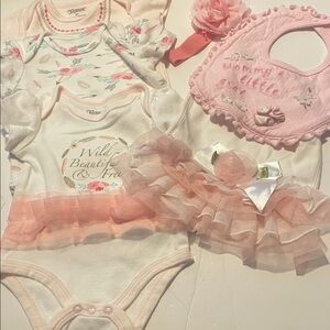 Gerber Baby Bodysuit - White and Pink